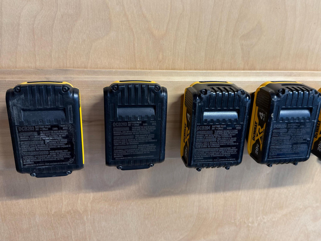 Pro-Grade Battery Mounts for DeWalt 20V/60V - Secure Wall & Under-Shelf Storage