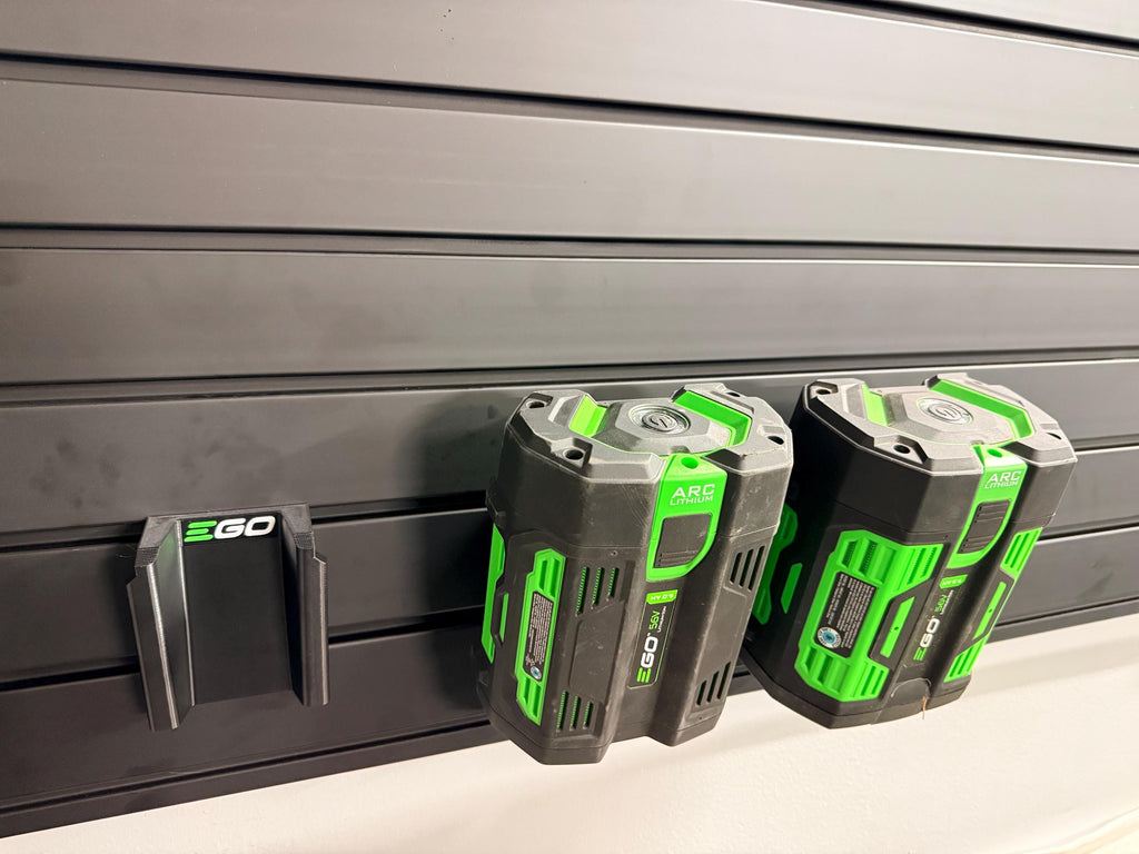 Battery Mounts for EGO 56V Packs - Secure Storage for Slat Wall systems