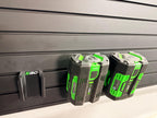 Battery Mounts for EGO 56V Packs - Secure Storage for Slat Wall systems
