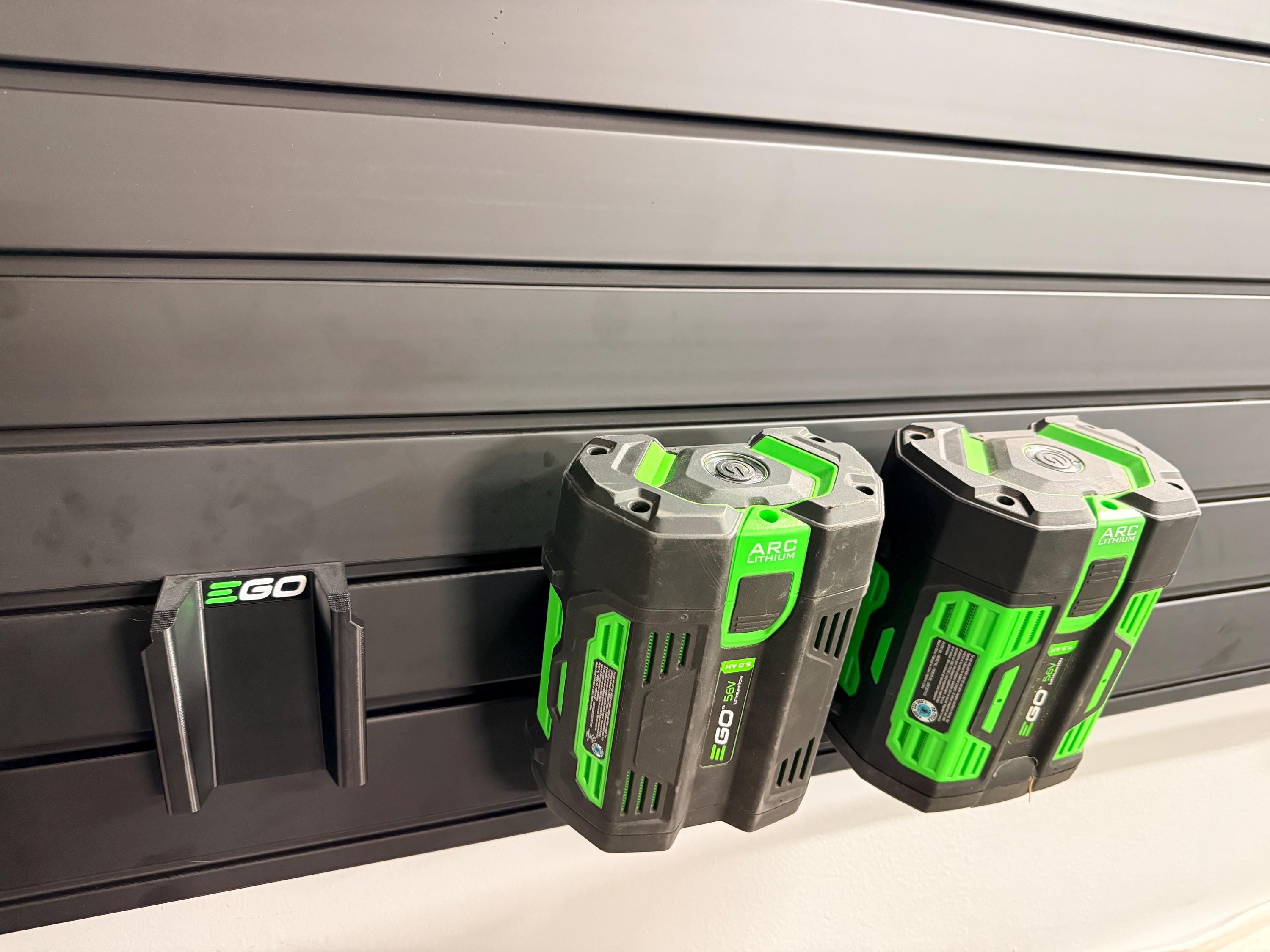 Battery Mounts for EGO 56V Packs - Secure Storage for Slat Wall systems