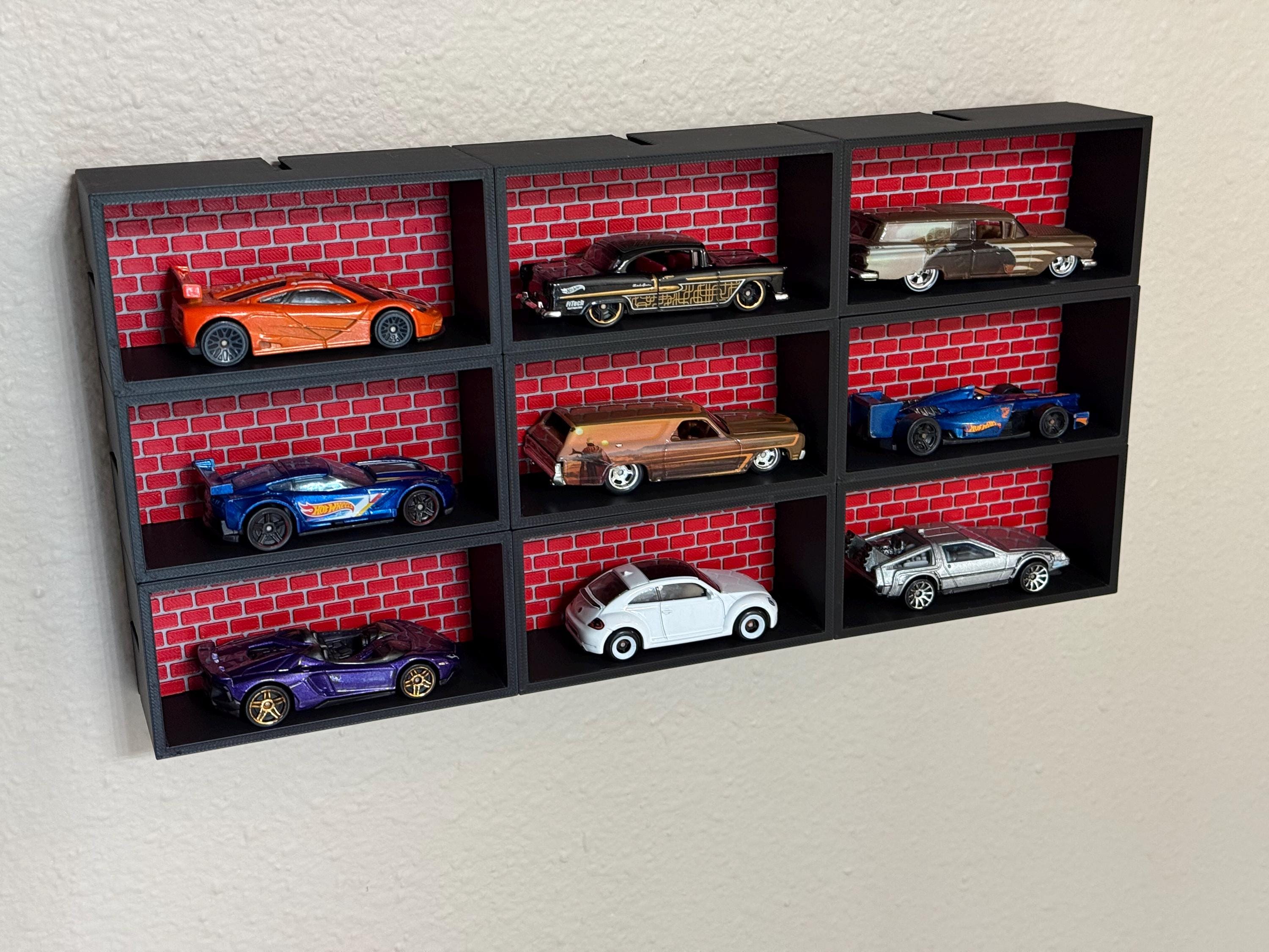 Premium 1:64 Scale Toy Car Rectangle Display System with Custom 3D Backdrop!