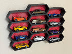Premium 1:64 Scale Toy Car Hexagon Display System with Custom 3D Backdrop!