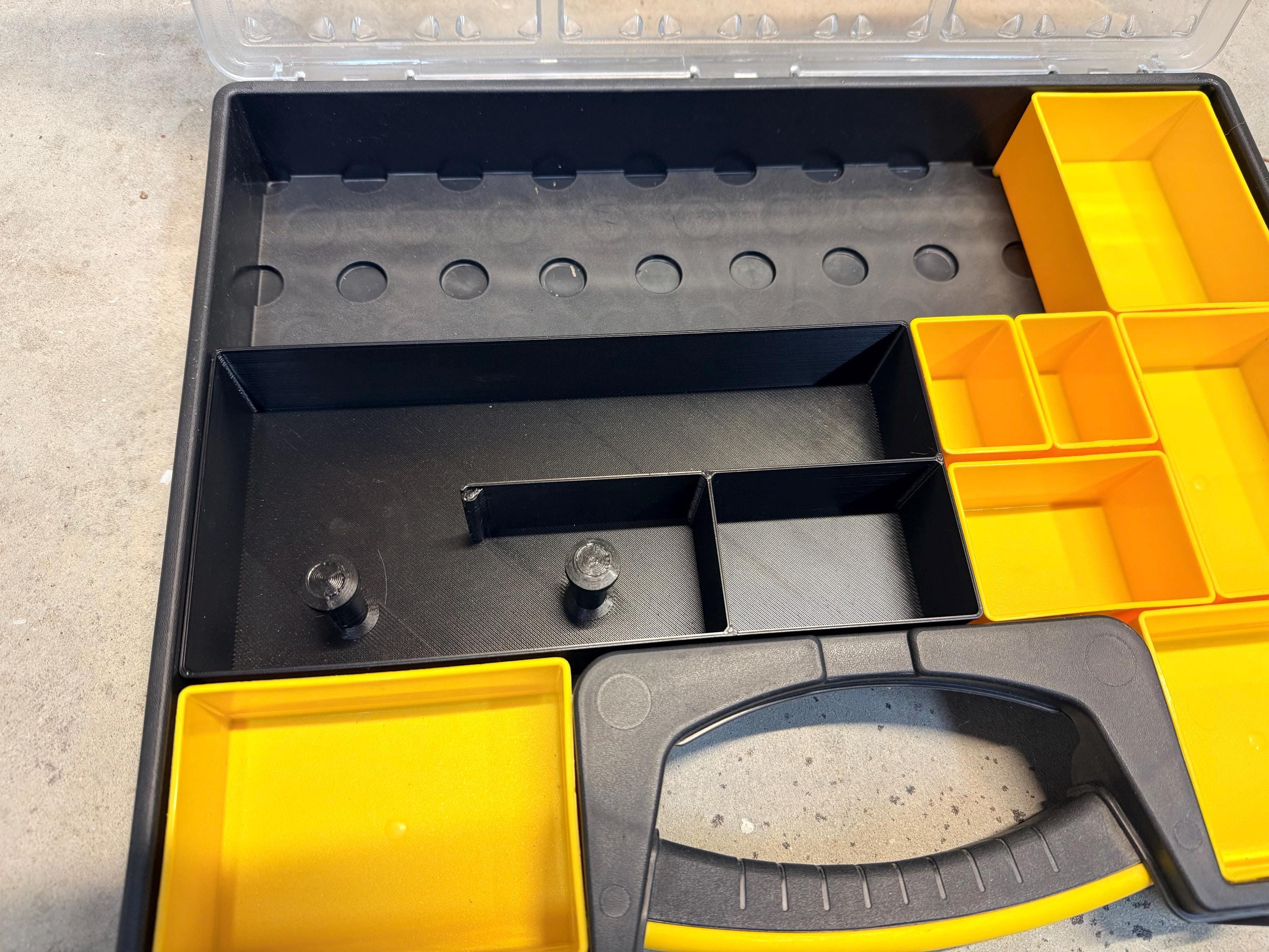Custom Tool Inserts for Stanley Professional Organizer | Fits MicroMark MicroLux Powered Chisel & Micro Sander | Precision Tool Storage Bin