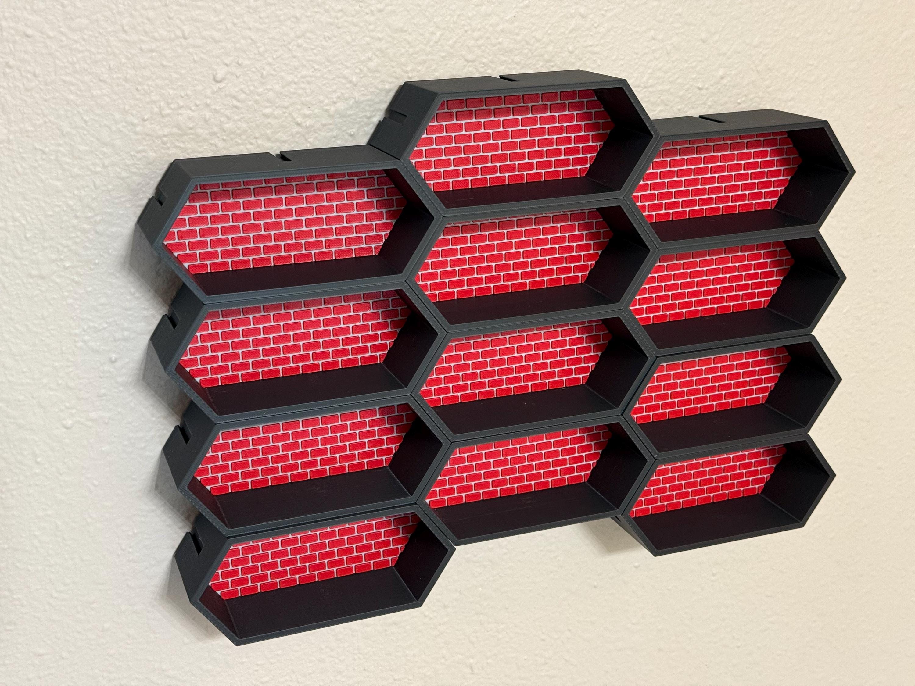 Premium 1:64 Scale Toy Car Hexagon Display System with Custom 3D Backdrop!