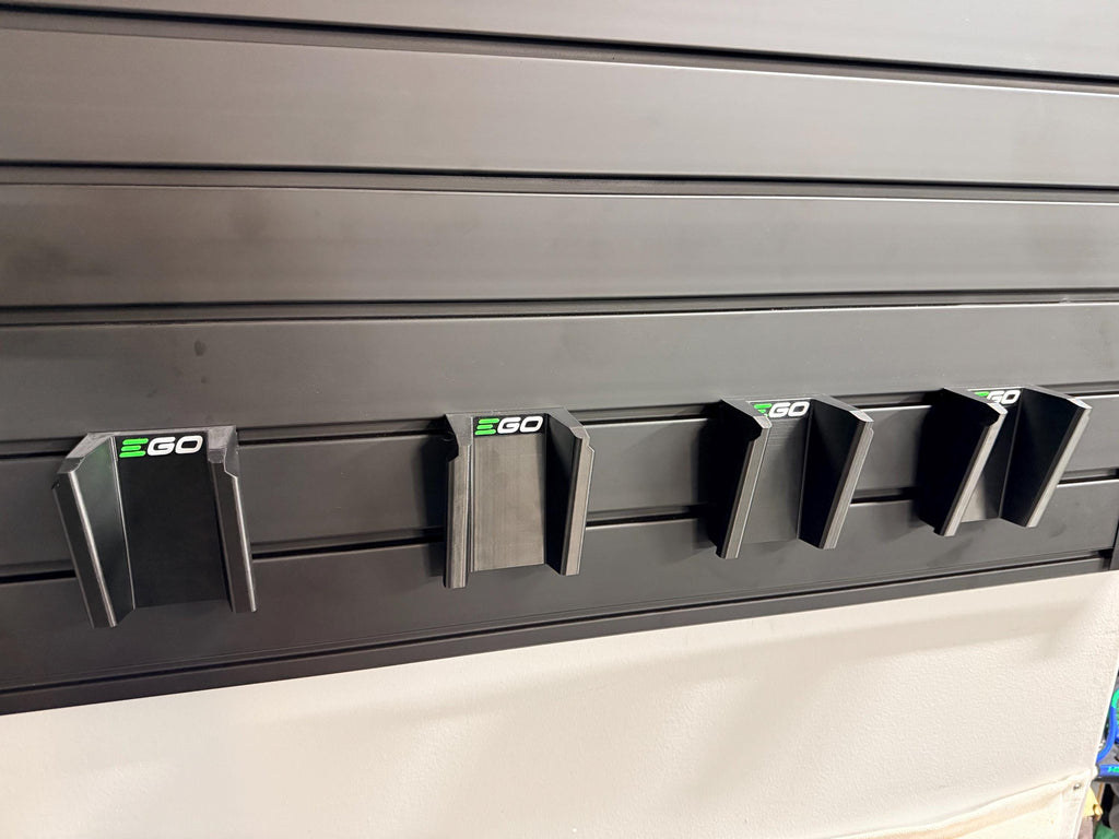 Battery Mounts for EGO 56V Packs - Secure Storage for Slat Wall systems