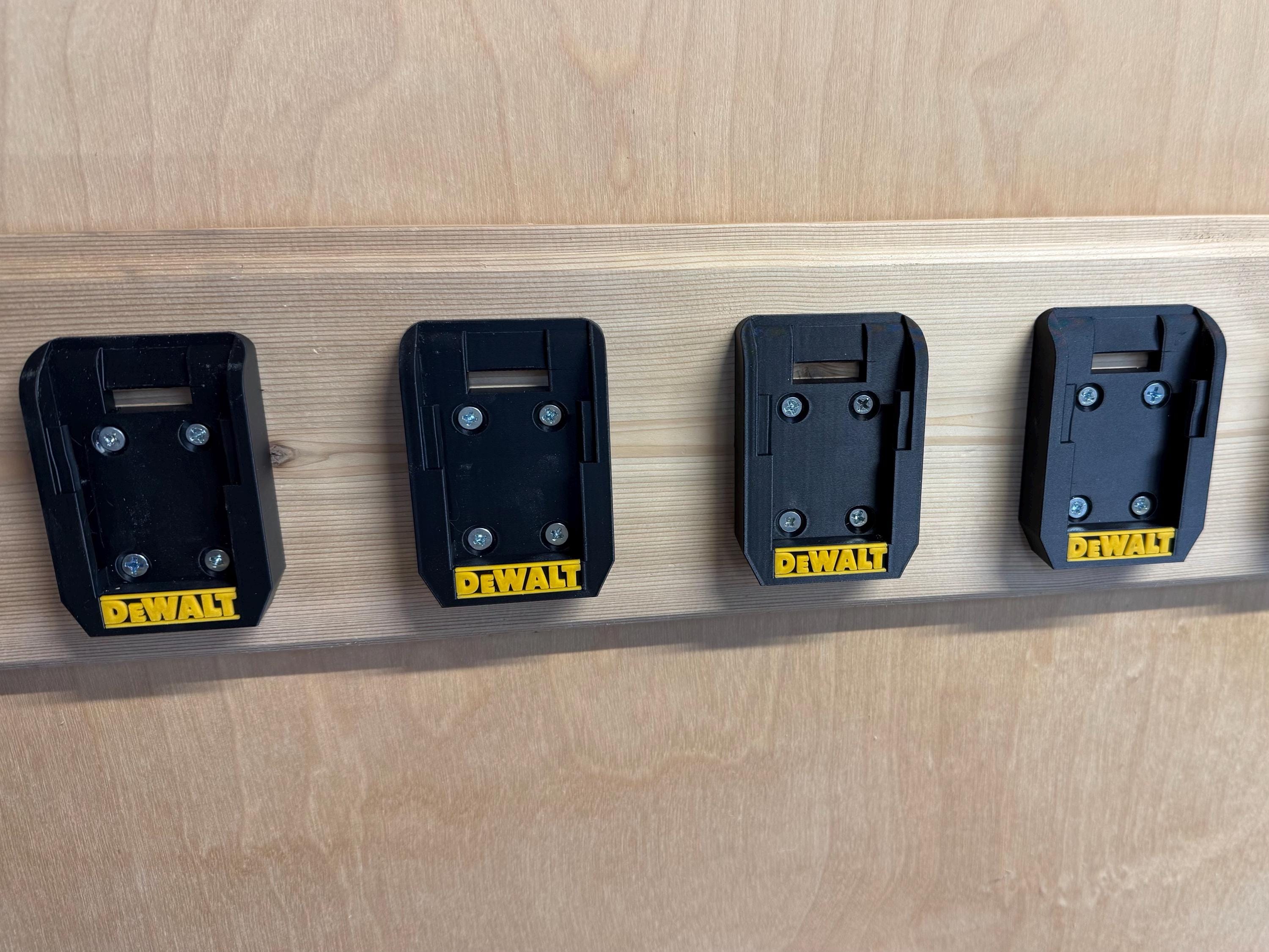 Pro-Grade Battery Mounts for DeWalt 20V/60V - Secure Wall & Under-Shelf Storage