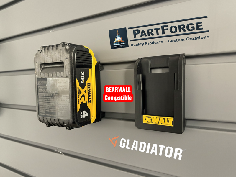 Battery Mounts for DeWalt 20V/60V MAX FlexVolt - Secure Storage for Gladiator GearWall and GearTrack systems