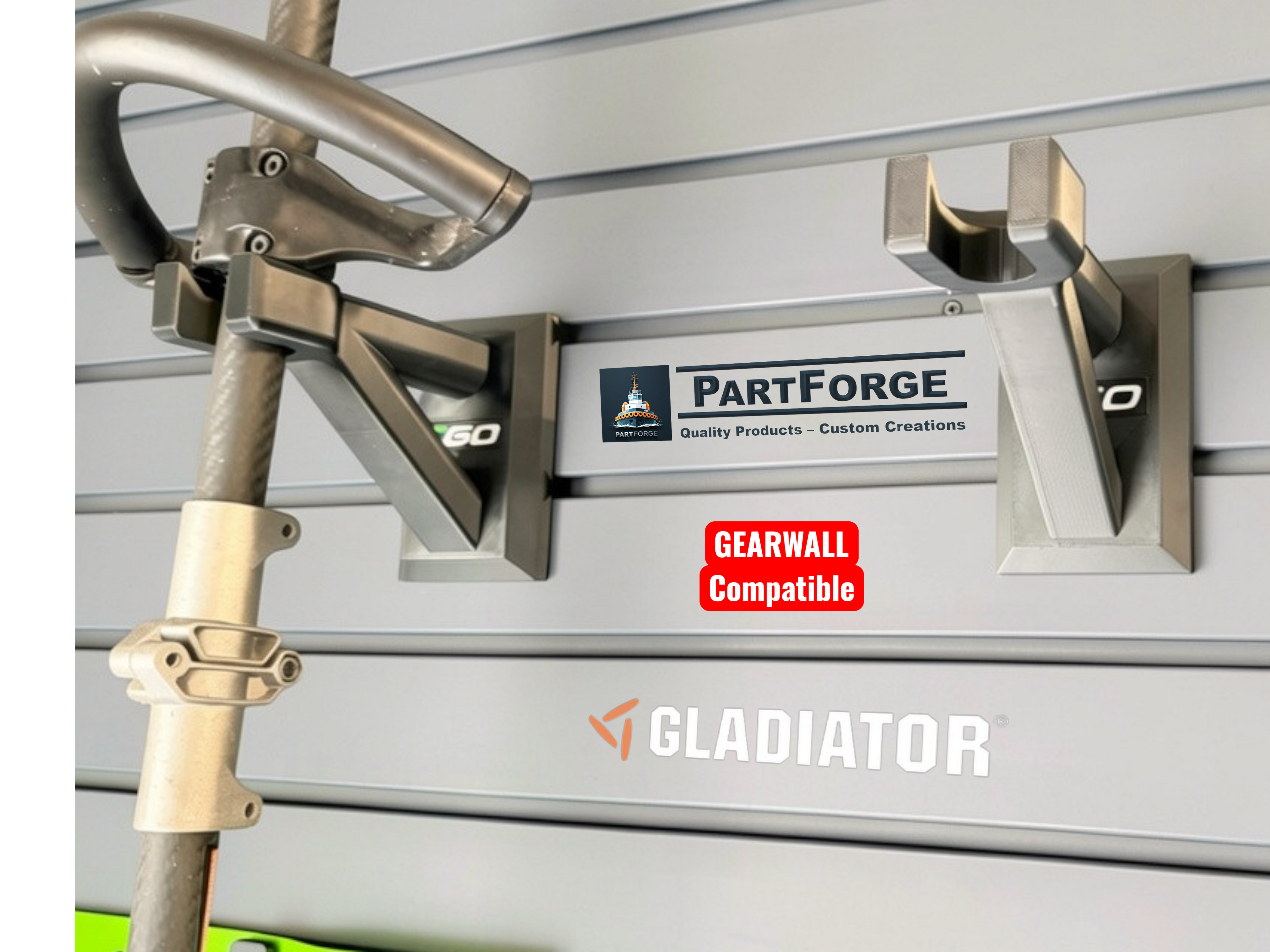 Mounting Bracket for EGO Pole Tools (String Trimmer, Edger, Multi-head, and more..) - Gladiator GearWall Compatible