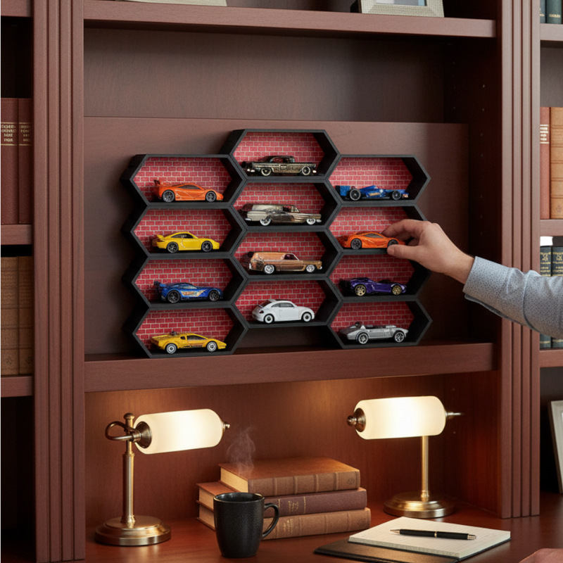 Hexagon Display System 1:64 Scale Diecast | Custom 3D Backdrop | Interlocking and Expandable