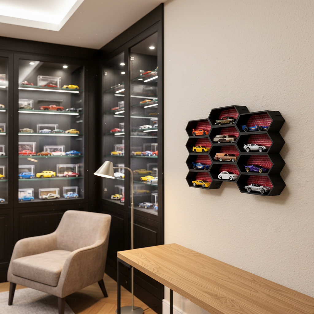Hexagon Display System 1:64 Scale Diecast | Custom 3D Backdrop | Interlocking and Expandable