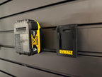 Battery Mounts for DeWalt 20V/60V MAX FlexVolt - Secure Storage for Slat Wall systems