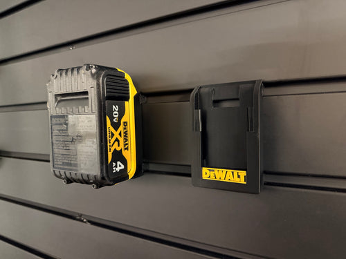 Battery Mounts for DeWalt 20V/60V MAX FlexVolt - Secure Storage for Slat Wall systems