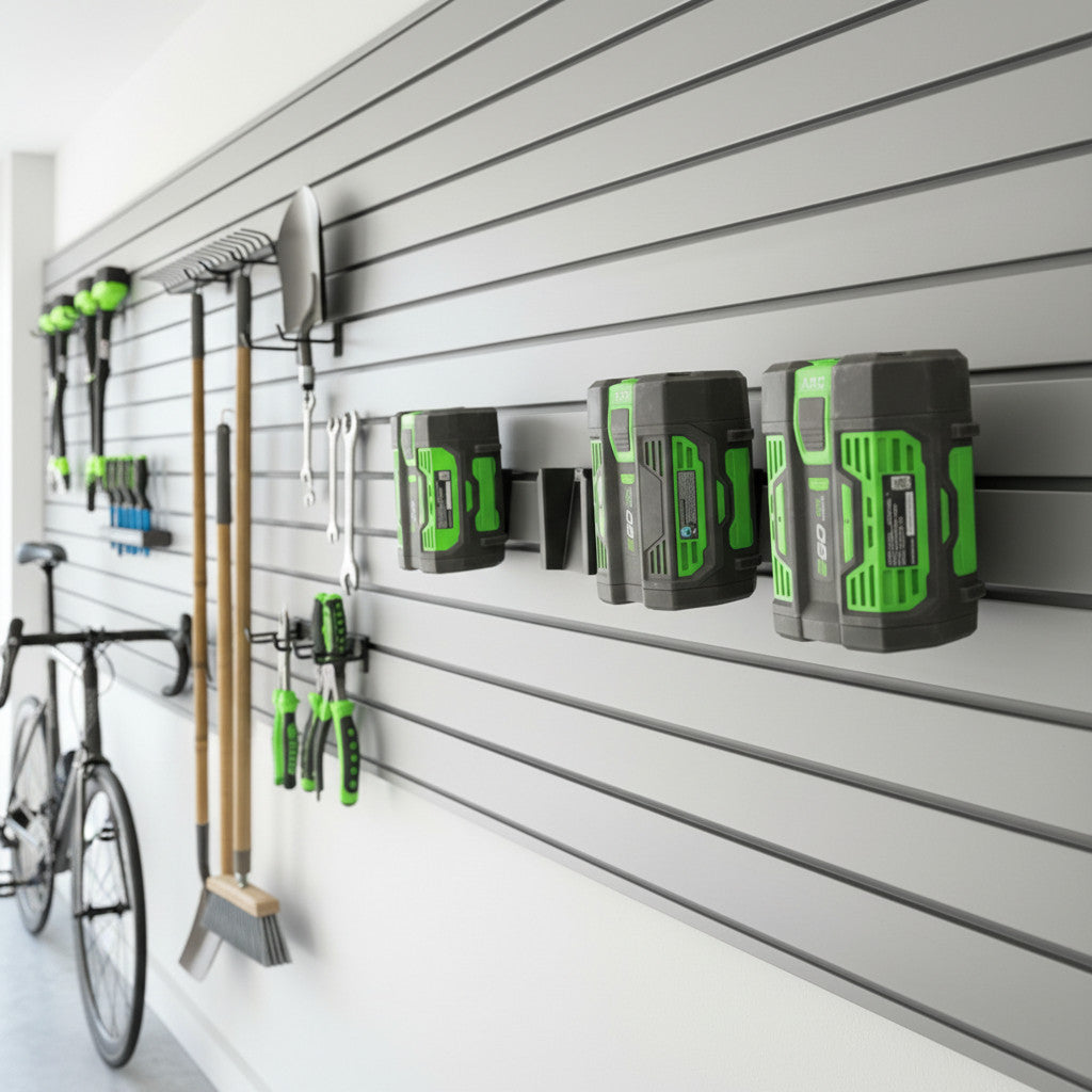 EGO 56V Angled Battery Holder for Gladiator GearWall & GearTrack | Secure Storage