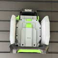EGO LT1000 area light hanging by its handle on a PartForge Gearwall mount