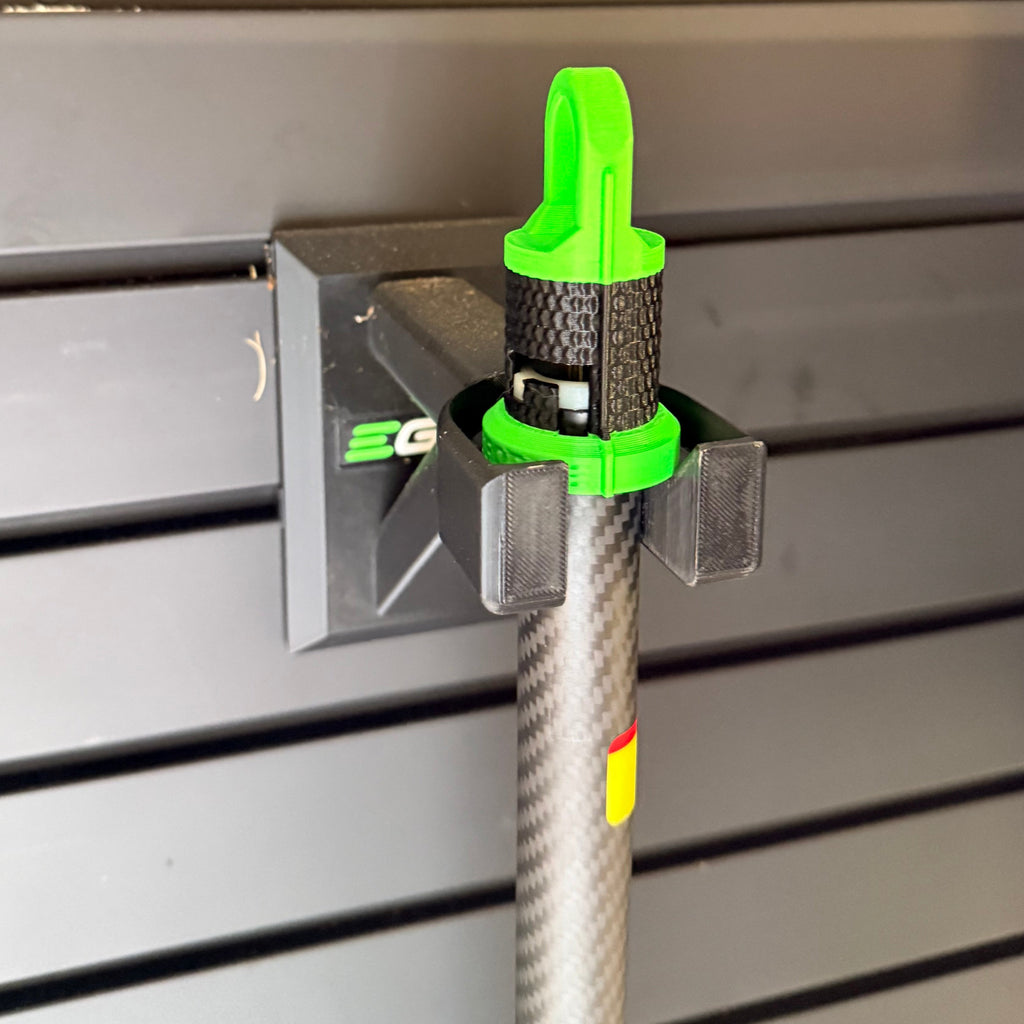 EGO Multi-Head attachment hook mounted on PartForge EGO pole tool mount