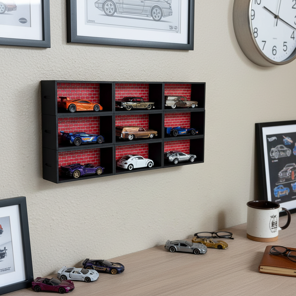 Rectangle Display System 1:64 Scale Diecast | Custom 3D Backdrop | Interlocking and Expandable