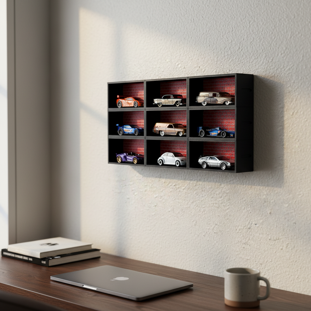 Rectangle Display System 1:64 Scale Diecast | Custom 3D Backdrop | Interlocking and Expandable