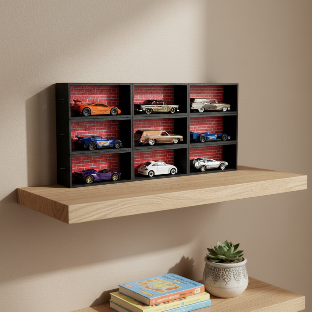 Rectangle Display System 1:64 Scale Diecast | Custom 3D Backdrop | Interlocking and Expandable