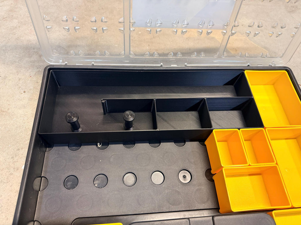Custom Tool Inserts for Stanley Professional Organizer | Fits MicroMark MicroLux Powered Chisel & Micro Sander | Precision Tool Storage Bin