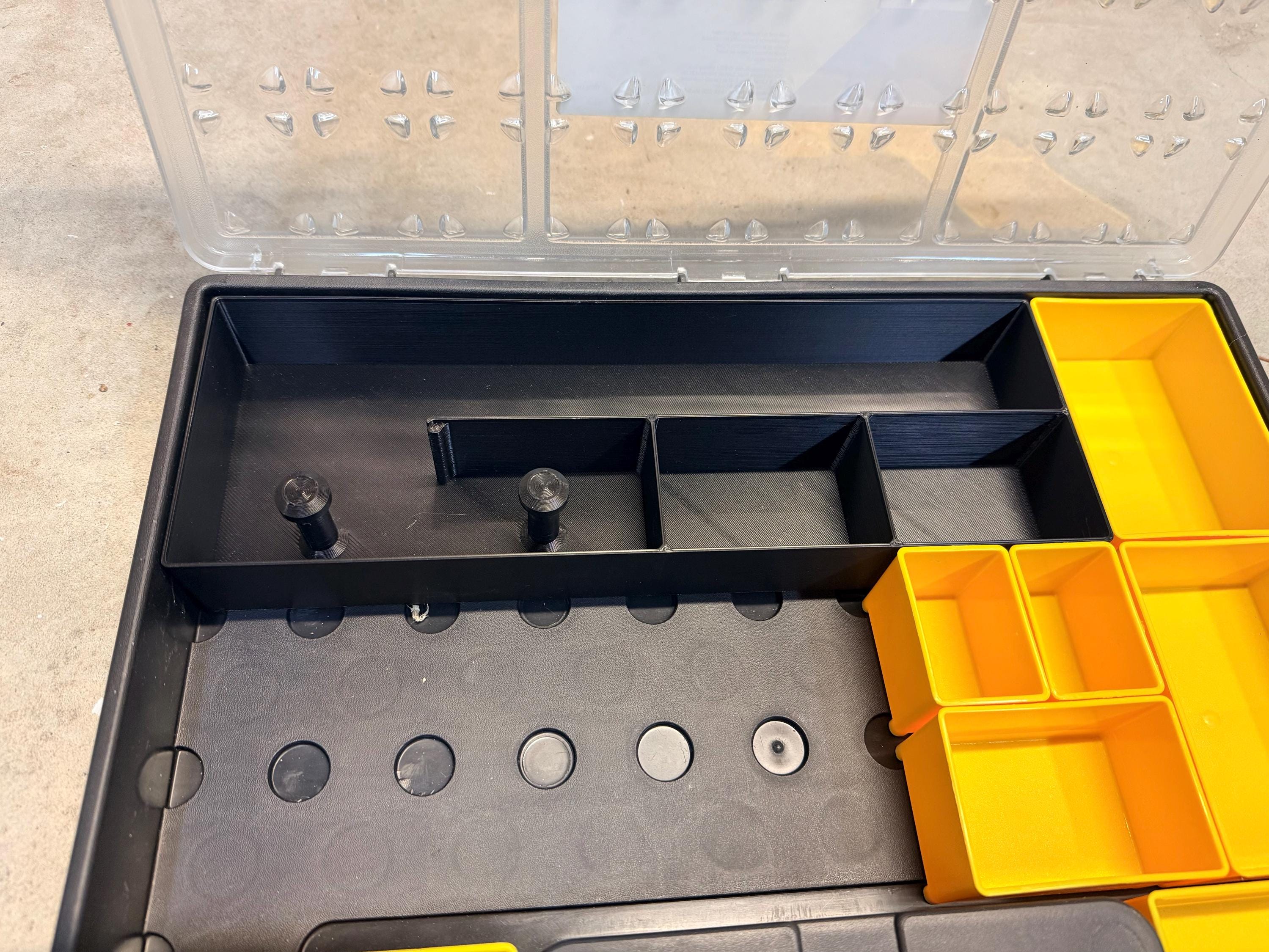 Custom Tool Inserts for Stanley Professional Organizer | Fits MicroMark MicroLux Powered Chisel & Micro Sander | Precision Tool Storage Bin