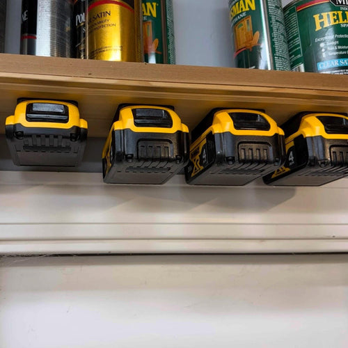DeWalt 20V/60V Battery Wall Mount | Under-Shelf Mounting | Latch Hold | Contractor Grade