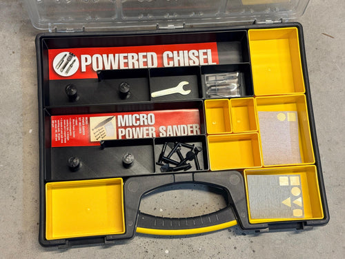 Custom Tool Inserts for Stanley Professional Organizer | Fits MicroMark MicroLux Powered Chisel & Micro Sander | Precision Tool Storage Bin
