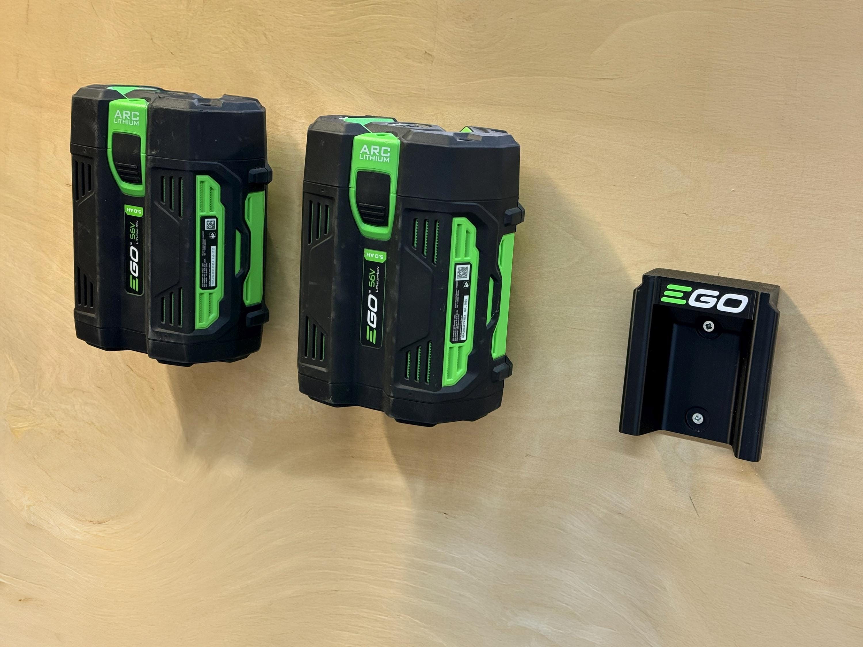 Battery Mounts for EGO 56V Packs - Secure Flat Wall Mount Storage
