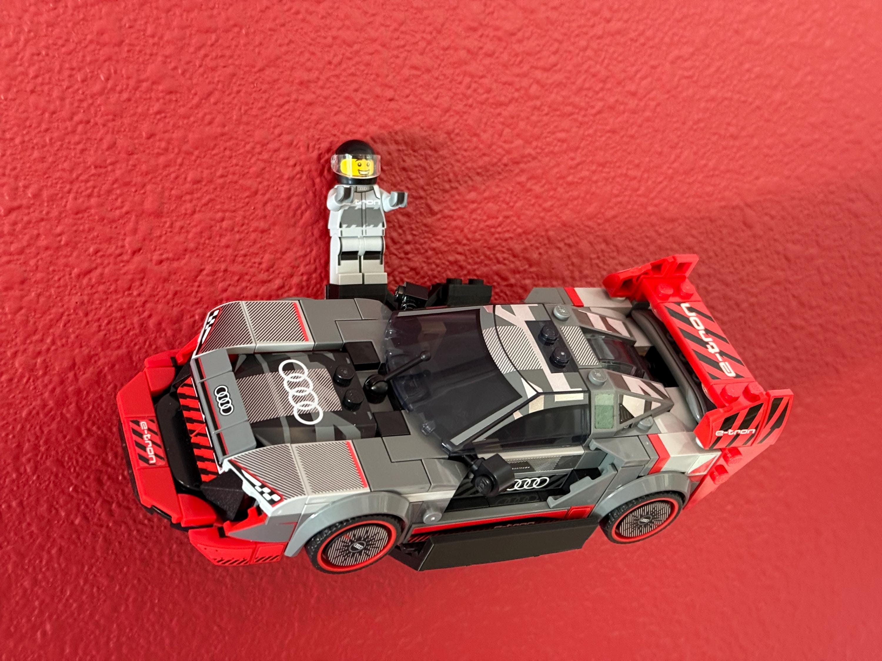 Brick Model Car Universal Wall Mounting Kit with mini-figure Display! - (Lego Speed Champions Compatible)